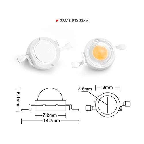 Image of CHANZON 10 pcs High Power Led Chip on Board 3W Pink