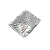 Bolsas con cierre hermético, Paquete de 100 bolsas Ziplock aluminio con cierre térmico, planas, 7,5 x 6,3 cm, multicolor(Glittery)