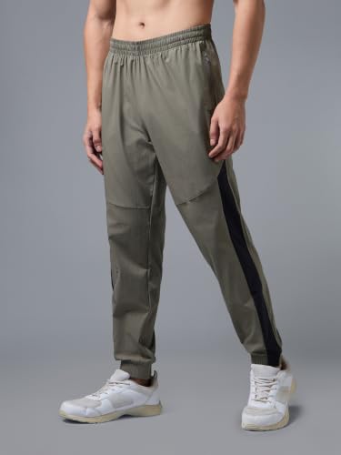 Image of TECHNOSPORT Men's Colorblock Slim Fit Sports Joggers TECHNOLITE Lightweight Active Track Pants Quick Dry Stretch Gym Running Training Fitness Activewear