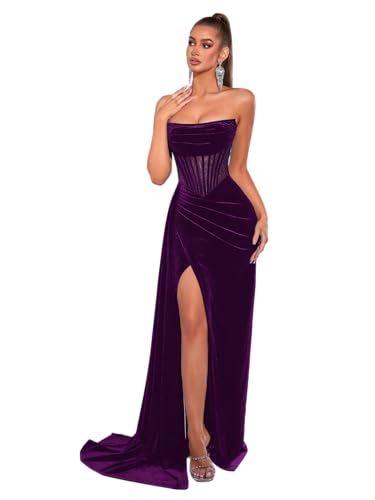 Elegant Evening Dress Formal Wedding Guest Velvet Off Shoulder Party