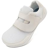 SDYJQS Wide Diabetic Shoes for Women Mujer Lightweight Comfortable Orthopedic Walking Sneakers Hook and Loop Breathable Plantar Fasciitis Shoes for Elderly Indoor Outdoor White 8