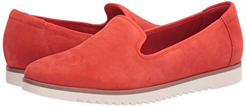 Clarks Womens Serena Brynn Loafer Flat, Bright Orange Suede, 9.5 Us #TOP6