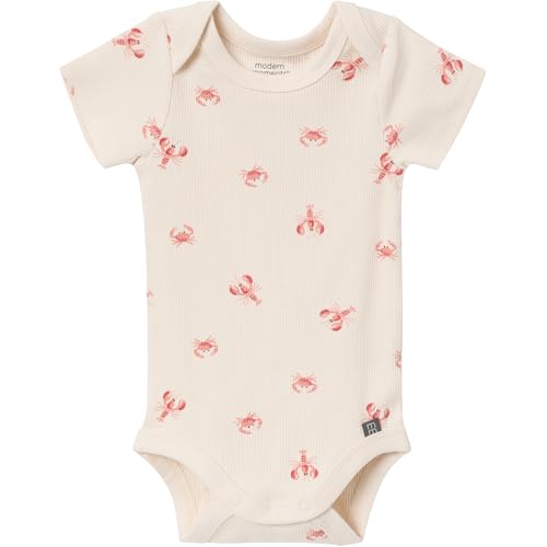 Modern Moments by Gerber Baby Neutral Short Sleeve Bodysuit and Shorts Set, Beige Lobster/Medium Rose, 6-9 Months — view 4