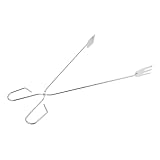 GLEAVI 5 Stück Verchromte Holzkohlezangen mit Langem Griff Hitzebeständige Grillkohle Clips für Grillabende Outdoor Holzkohleklemmen für Terrasse und Garten