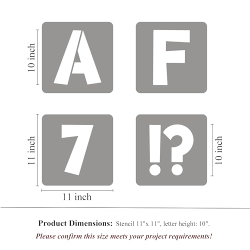 REOLAN 10 Inch Letter Stencils for Painting - 42 Pack Alphabet Letter and Number Stencil Templates with Signs for Painting, Reusable Letters Numbers Stencils for Chalkboard Wood Crafts & Wall Decor by REOLAN - Used condition - Image 6