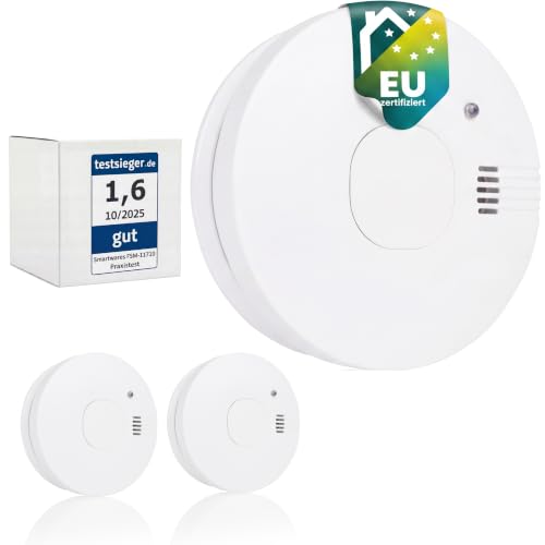 Smartwares Rauchmelder, 10-Jahres-Sensor, Austauschbare Batterie, 2er-Pack – Ansicht 1
