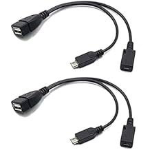 2 حزمة استبدال كابل OTG لـ Fire Stick 4K ، Amazon Fire TV ، متوافق مع Samsung Galaxy LG Android Phone Tablet Micro USB Host مع Micro USB Power