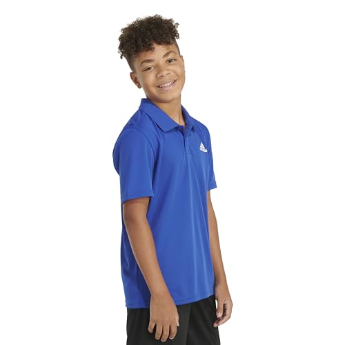 adidas Camisa Polo de Malha de Desempenho Ativo para Meninos, Azul royal, G