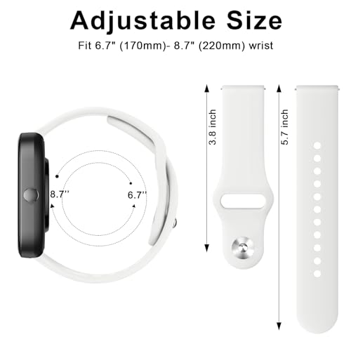 Image of Tobfit 22mm Watch Band Strap with Rust Free Button Compatible with Noise ColorFit Ultra /Ultra 2, Vision, Caliber, Pro 3 (Watch Not Included), Soft Smartwatch Straps for Men & Women