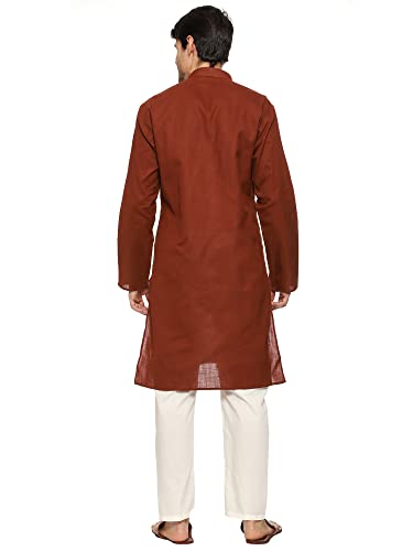 Image of ITOS365 Men Cotton Blend Kurta Pyjama Set Party Fashion Regular Ethinic Wear Indian Dress Gift for Men