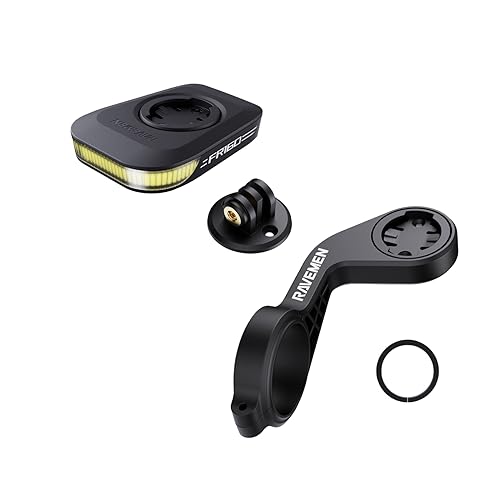 RAVEMEN FR160 Bike Backup Light with Out Front Mount Compatible with Garmin Style Bike Computers Fit 31.8mm Handlebars