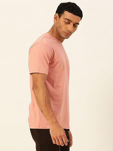 Image of Solid Soft Cloth Round Neck Cotton Relaxed Fit T Shirt