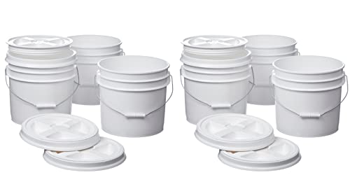 Bucket Kit, Six 3.5 Gallon Buckets With White Gamma Seals #TOP9