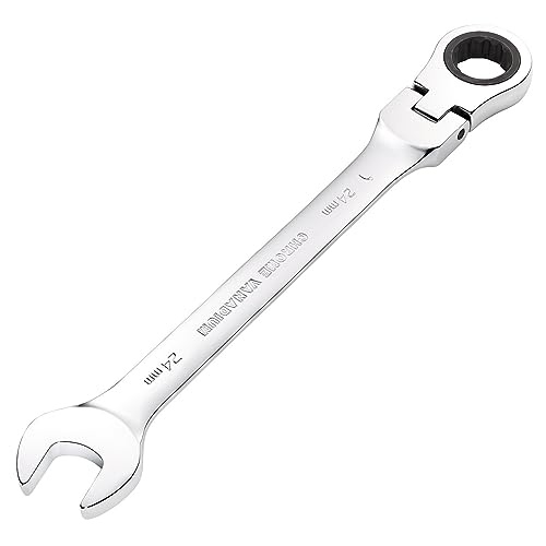 Draper 52025 Hi-Torq Metric Flexible Head Ratcheting Combination Spanner, 24mm
