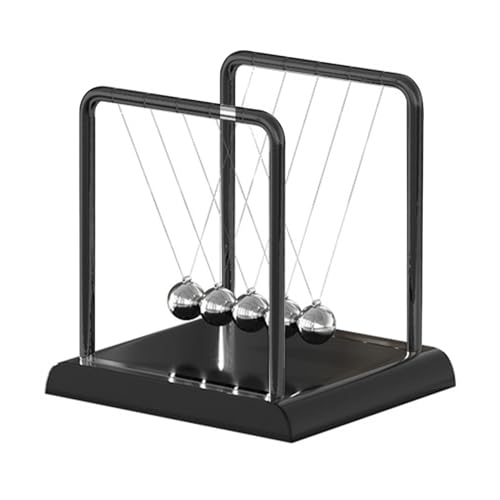 Newtons Pendelkugel Perpetuum Ornamente Klassisches Kugelsto&szlig;pendel B&uuml;ro Desktop Newton Pendel kreatives Handwerk (Alles in Schwarz)