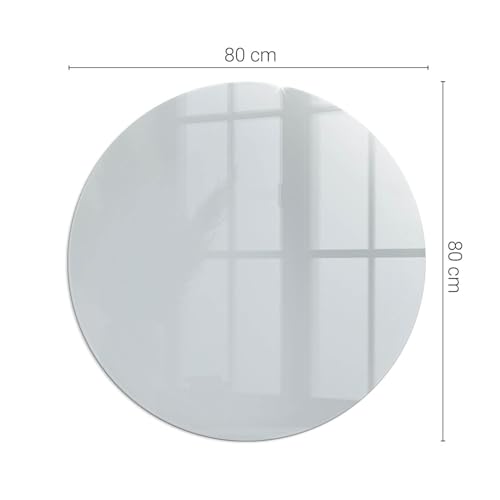 Placa para chimenea de vidrio templado 80 cm redonda gris duradera 5