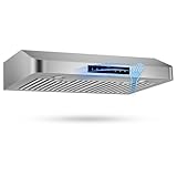 30 Inch Under Cabinet Range Hood 1200 CFM, 4-Speed Kitchen Hood with Touch Control & Gesture Sensing Stainless Steel Kitchen Stove Vent Hoods with 2 LED Lights Standard Series
