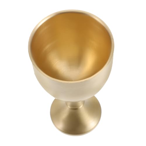 Amosfun Vidrio Espiritual De Latón Copas De Coctel Copa De La Iglesia Cáliz Gótico Vaso De Vino Taza Para Beber Copa De Oro Vintage Copas De Vino Real Taza De Agua Del Altar Latón Dorado