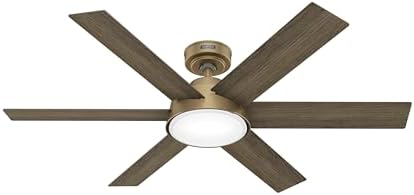 Hunter 52 inch Indoor Ceiling Fan with LED Light and Remote Control - Standard Mount Ceiling Fan, 6 Blades, For Bedroom, Living Room, or Kitchen, Quiet - Donatella 51852, Luxe Gold
