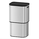 mVm Poubelle de cuisine, 70 L poubelle robuste à pression avec couvercle, fermeture en douceur et reste ouverte, poubelle à pression pour cuisine, bureau, dortoir, maison, chambres