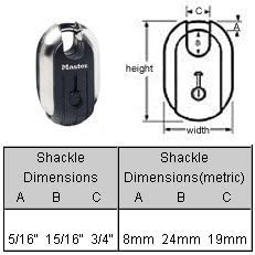Master Lock - (6 Titanium Trailer Door/Multi Purpose Padlocks 2-5/16" 187KA-6
