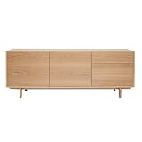 Miliboo Aparador escandinavo de madera clara 2 puertas 3 cajones L195cm SID