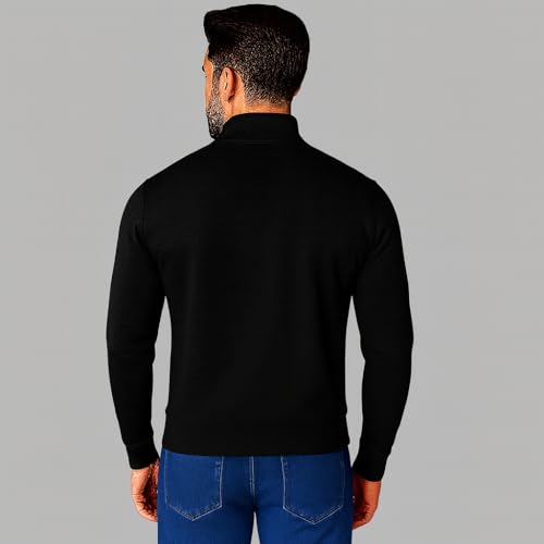 Image of Mack Jonney Men's Fleece Half-Zip High Neck Sweatshirt | Warm & Stylish Winter Wear -M4380
