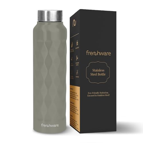 Image of Frenchware Water Bottle (1 Litre, Premium Stainless Steel, Slate Grey) Bottle for Fridge, School, Outdoor, Gym, Home and Office, Scratch-Resistant, Rust Free, Non-Toxic, Easy-to-Clean