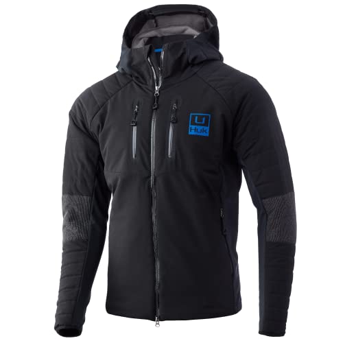 HUK Men s Standard ICON X Superior Hybrid Jacket | Water Resistant & Wind Proof, Black, Large