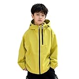 [PeaBaby] アウトドアジャケット ウインドブレーカー 男の子 登山服 子供用 多機能 子供服 マウンテンパーカー 小学生 中学生 ジュニア キッズ 防風 防寒 撥水性 薄手 かっこいい 大きいサイズ キャンプ お釣り 登山 (JP, 身長, 140, イエロー)