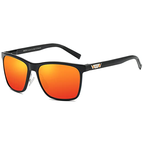 Image of DUCO Mens Sunglasses Polarized UV Protection Retro Rectangular Frame Sun Glasses for Driving Fishing 100% UV Blocking 3029H