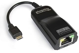 Plugable USB 2.0 OTG Micro-B to 100Mbps Fast Ethernet Adapter Compatible with Windows Tablets, Raspberry Pi Zero, and Some Android Devices (ASIX AX88772A chipset).