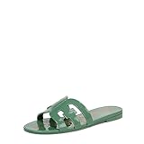 Sam Edelman Women's Bay Jelly Flat Sandal, Green Garden, 8