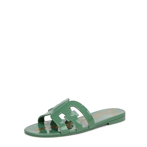 Sam Edelman Women's Bay Jelly Flat Sandal, Green Garden, 8