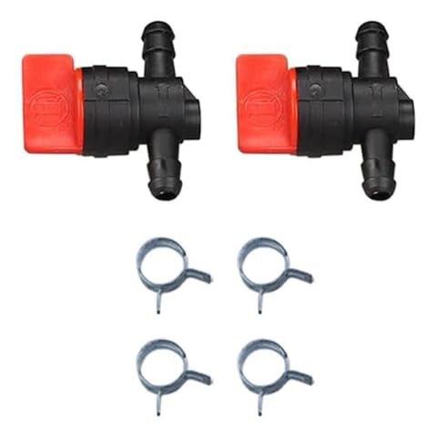 Buckbock 1/4" Inline Gas Fuel Shut Cut Off Valve for 493960 698183 698181 697947 9494768 5019H 5019K Small Engine Lawn Mower Parts 2pcs Cover
