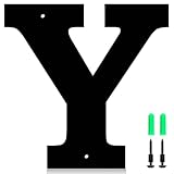 Números de casa de metal flotantes de 5 pulgadas y letras de metal, números de dirección de casa negros para exteriores (Y)