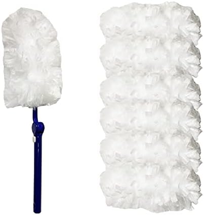 UKEENOR 180° Dusters Multi Surface Duster Refills Kit Extender Handle (1 Long Handle to + 1 Short Handle + 15 Duster Refill) Extra Thick