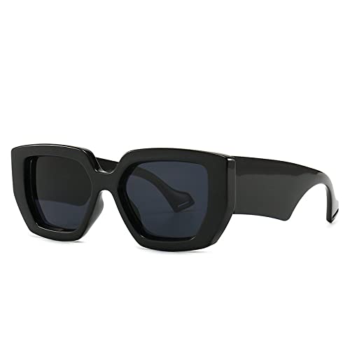 Lunettes de soleil carrées vintage grand cadre dégradé UV400 taille unique pour femme et homme