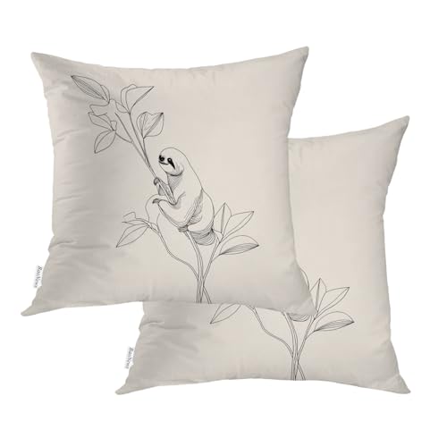 BaoNews Lot de 2 housses de coussin décoratives minimalistes avec fermeture éclair dissimulée pour cheveux et peau, 45,7 x 45,7 cm