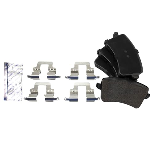 Image of TRQ Rear Brake Pad and Rotor Set Semi Metallic Solid Rotors | For 2009-2016 Audi A4 A4 Quattro 2010-2014 A5 2008-2017 A5 Quattro 2013-2016 allroad 2009-2017 Q5