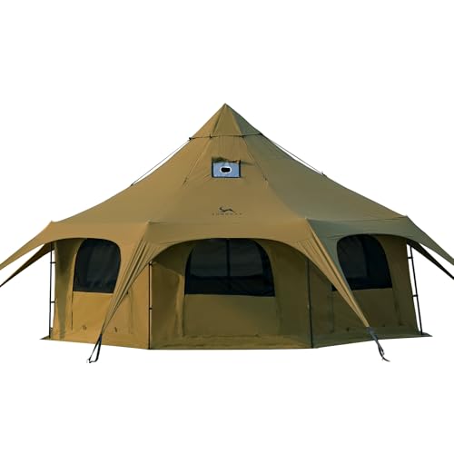 TOMOUNT Canvas Bell Tent for Camping Wall Tent with Stove