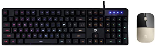 Image of HP K300 Backlit Membrane Wired Gaming Keyboard with Mixed Color Lighting & Z3700 Wireless Optical Mouse with USB Receiver and 2.4GHz Wireless Connection / 1200DPI / 16 Months Long Battery Life