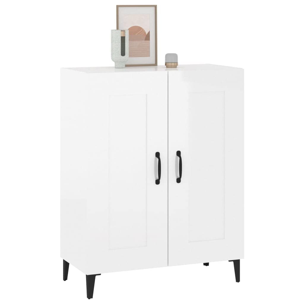 Credenza,Mobiletto Multiuso Madie moderne soggiorno Con scomparti Per Sala da Pranzo Salotto Corridoio Cucina 69,5x34x90 cm in Legno Multistrato Bianco Lucido