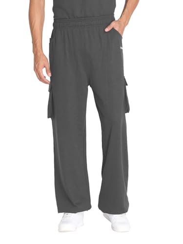 Image of CHKOKKO Men's Baggy Track Pants for Gym Workout Running Casual Wear Sports Lower with Pockets Adjustable Drawstring Waist Lightweight Quick Dry Activewear Fitness