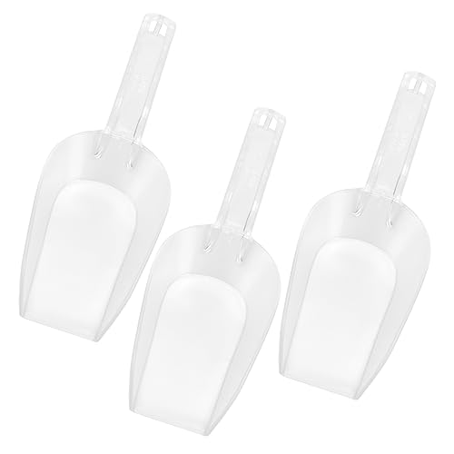 OFFSCH 3 Piezas Pala de hielo acrílico cuchara de hielo palas pequeñas para botes cilíndrico hogar chaquetas largo con Cucharadas de harina cucharas de cocina cucharada de comida espesa