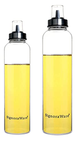 Image of Signoraware Even Flow Borosilicate Glass oil Dispenser, 500ml+1000ml, Set of 2,Clear