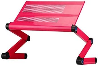 Goldball Portable Laptop Computer Desk Adjustable Vented Laptop Table Portable Bed Tray Book Stand Multifunctional & Ergonomics Design Dual Layer 17” Laptop Computers or Smaller (Rose Red)