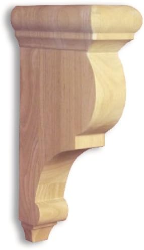 Home Decor CORG-RW Traditional Wood Bar Bracket Corbel - Rubberwood