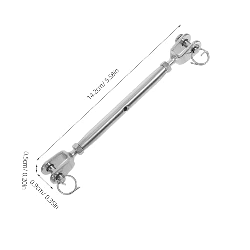 2 piezas tensores para cable con cuerpo cerrado de acero inoxidable, tipo quijada, resistentes a la intemperie miniatura 2
