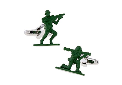 Mrcuff Army Men Green Soldier Rifle Military Marines Pair Of Cufflinks In A Presentation Gift Box & Polishing Cloth #TOP18